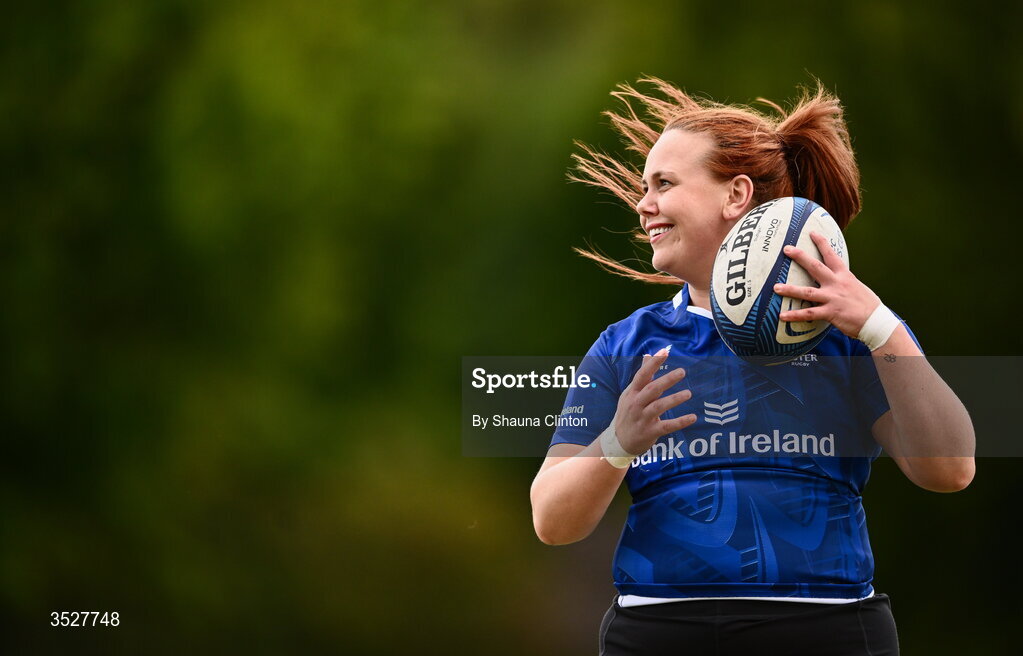 30 July 2026; Caoimhe Molloy during an Leinster rugby women open training session at Kings Hospital School in Dublin. Photo by Shauna Clinton/Sportsfile