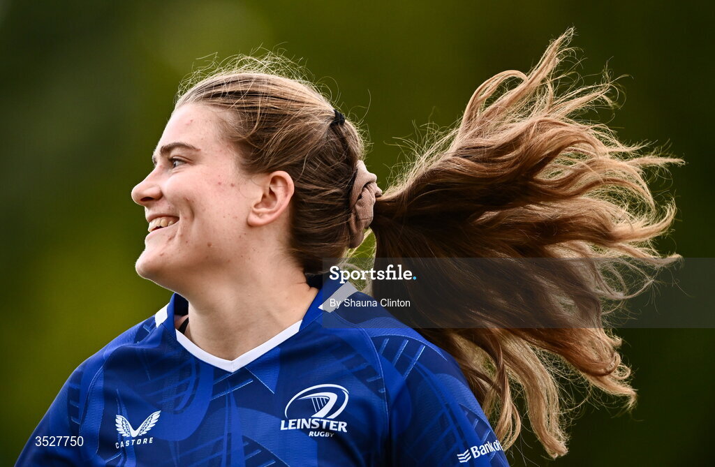 30 July 2026; Cara Martin during an Leinster rugby women open training session at Kings Hospital School in Dublin. Photo by Shauna Clinton/Sportsfile