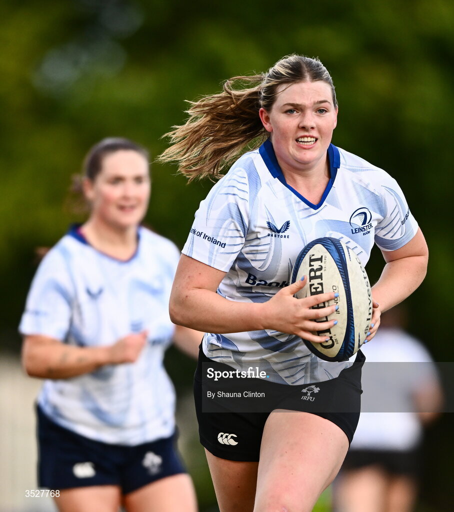 30 July 2026; Heidi Lyons during an Leinster rugby women open training session at Kings Hospital School in Dublin. Photo by Shauna Clinton/Sportsfile