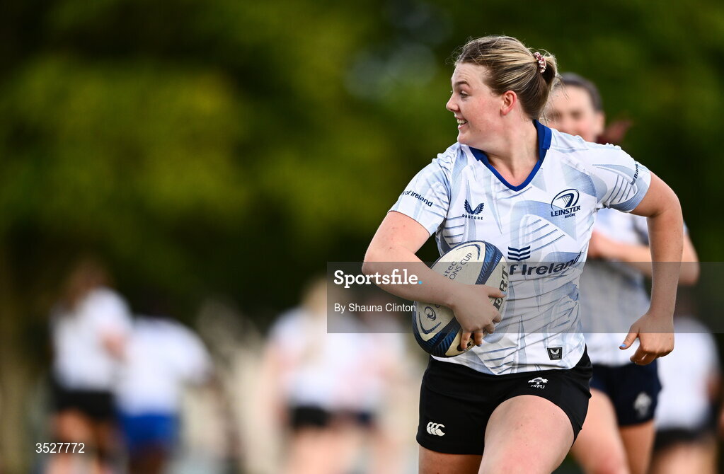 30 July 2026; Heidi Lyons during an Leinster rugby women open training session at Kings Hospital School in Dublin. Photo by Shauna Clinton/Sportsfile