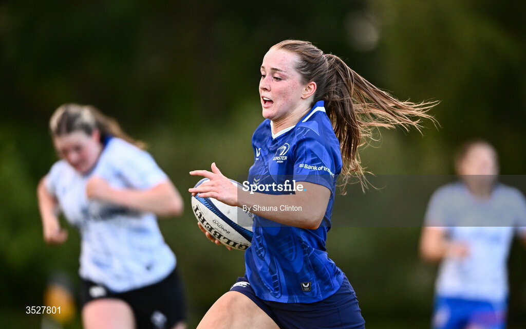 30 July 2026; Amy Larn during an Leinster rugby women open training session at Kings Hospital School in Dublin. Photo by Shauna Clinton/Sportsfile