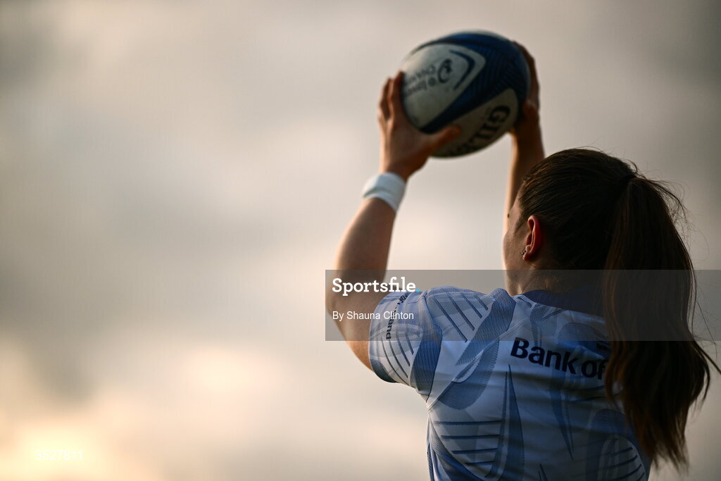 30 July 2026; Sarah Delaney during an Leinster rugby women open training session at Kings Hospital School in Dublin. Photo by Shauna Clinton/Sportsfile