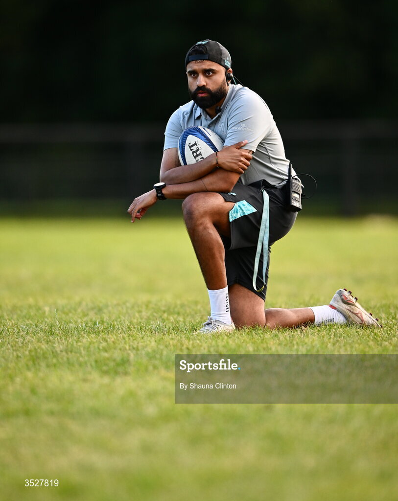 30 July 2026; Head coach Sana Govender during an Leinster rugby women open training session at Kings Hospital School in Dublin. Photo by Shauna Clinton/Sportsfile