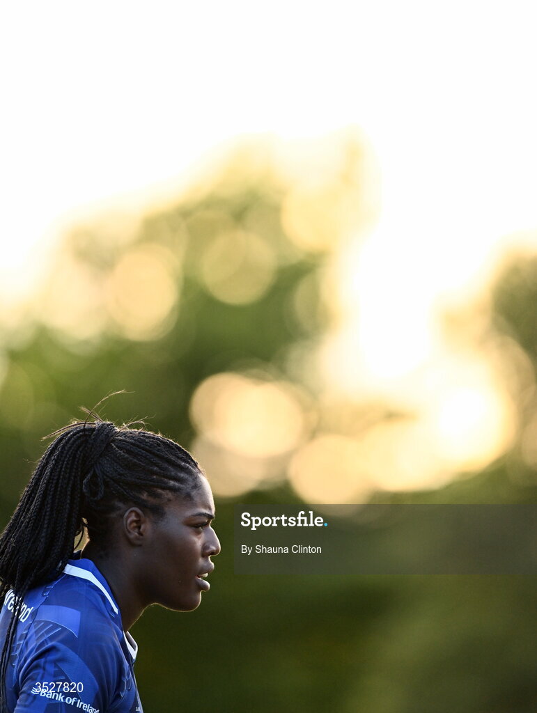 30 July 2026; Alma Atagamen during an Leinster rugby women open training session at Kings Hospital School in Dublin. Photo by Shauna Clinton/Sportsfile