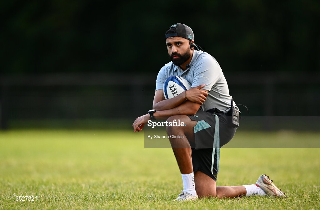 30 July 2026; Head coach Sana Govender during an Leinster rugby women open training session at Kings Hospital School in Dublin. Photo by Shauna Clinton/Sportsfile