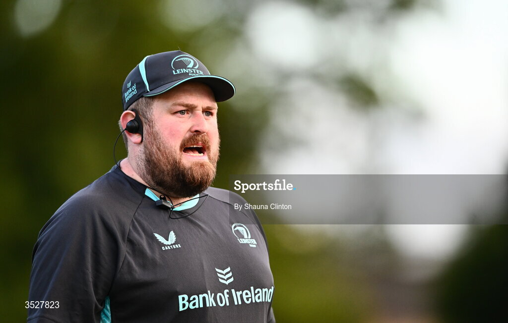 30 July 2026; Assistant coach Matt Gill during an Leinster rugby women open training session at Kings Hospital School in Dublin. Photo by Shauna Clinton/Sportsfile