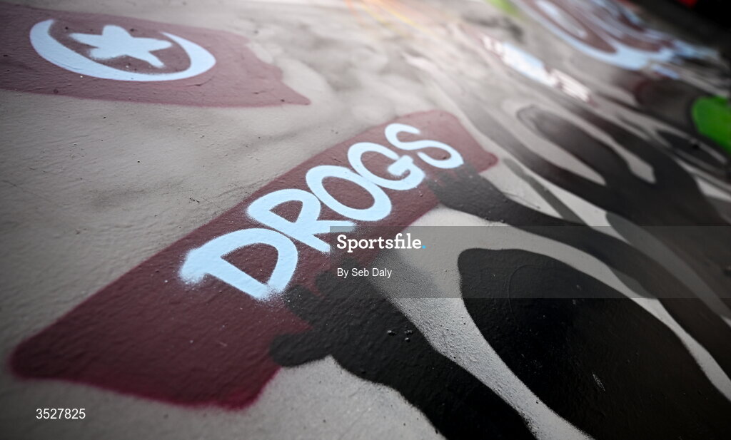 31 July 2026; A graffiti mural before the SSE Airtricity Men’s Premier Division match between Drogheda United and Shamrock Rovers at Sullivan & Lambe Park in Drogheda, Louth. Photo by Seb Daly/Sportsfile