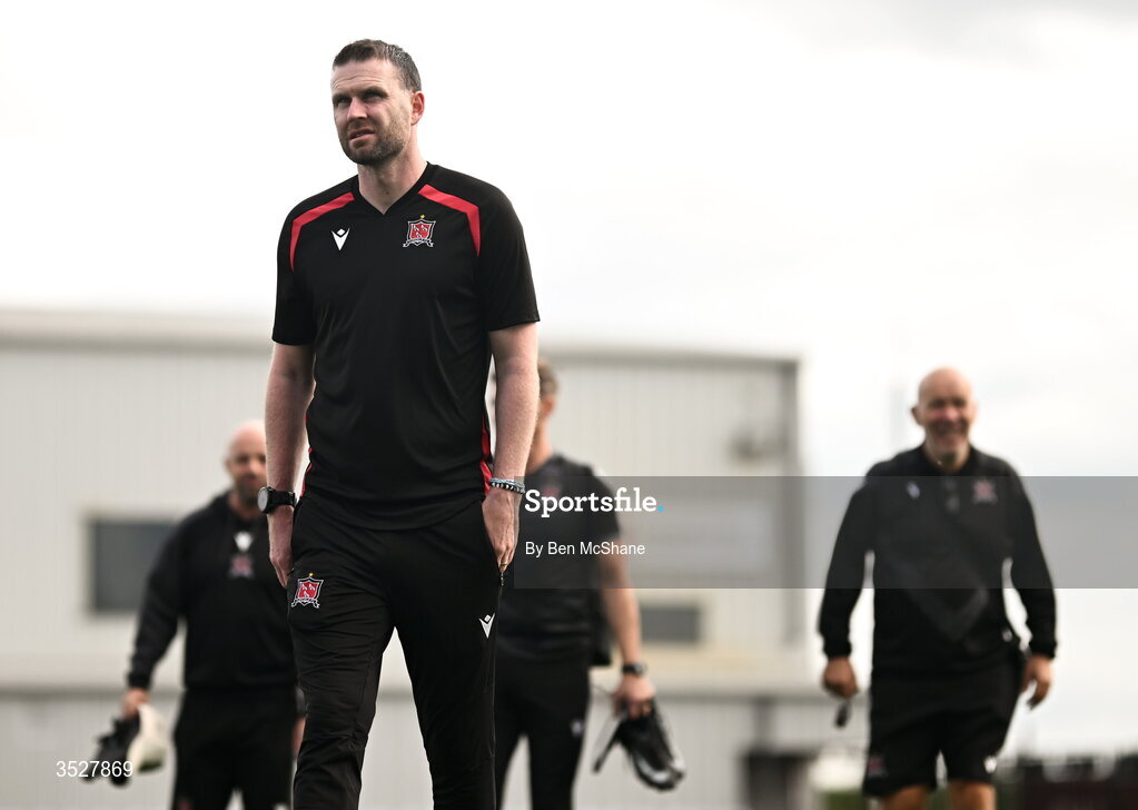 31 July 2026; Dundalk manager Ciarán Kilduff before the SSE Airtricity Premier Division match between Dundalk and Sligo Rovers at Oriel Park in Dundalk, Louth. Photo by Ben McShane/Sportsfile