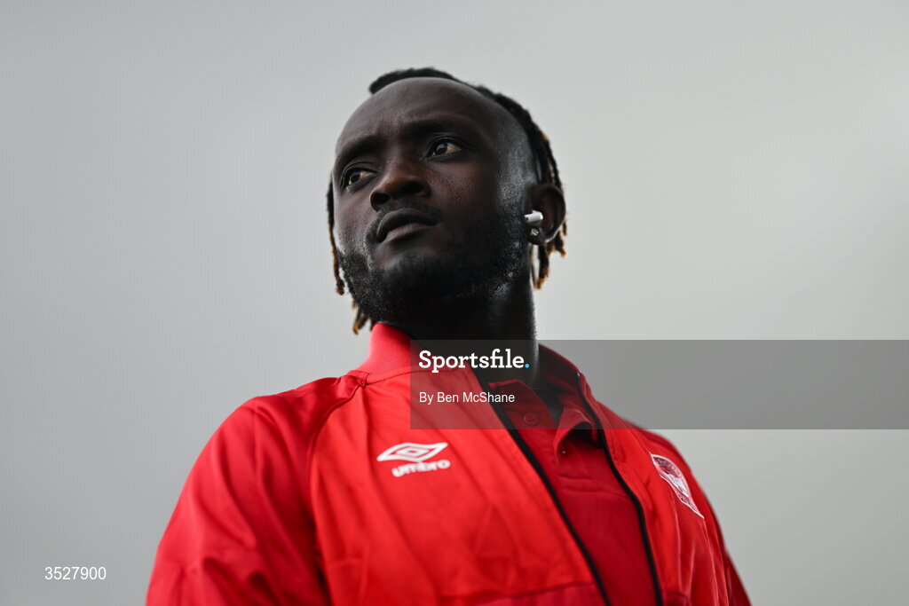 31 July 2026; Jeannot Esua of Slifo Rovers before the SSE Airtricity Premier Division match between Dundalk and Sligo Rovers at Oriel Park in Dundalk, Louth. Photo by Ben McShane/Sportsfile
