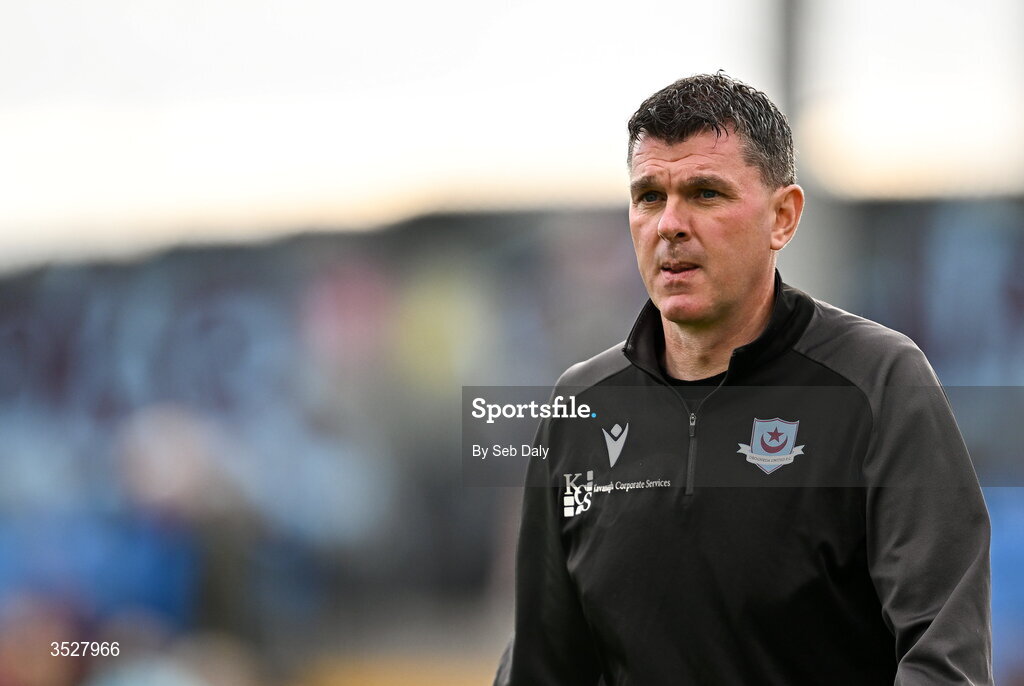 31 July 2026; Drogheda United manager Kevin Doherty before the SSE Airtricity Men’s Premier Division match between Drogheda United and Shamrock Rovers at Sullivan & Lambe Park in Drogheda, Louth. Photo by Seb Daly/Sportsfile