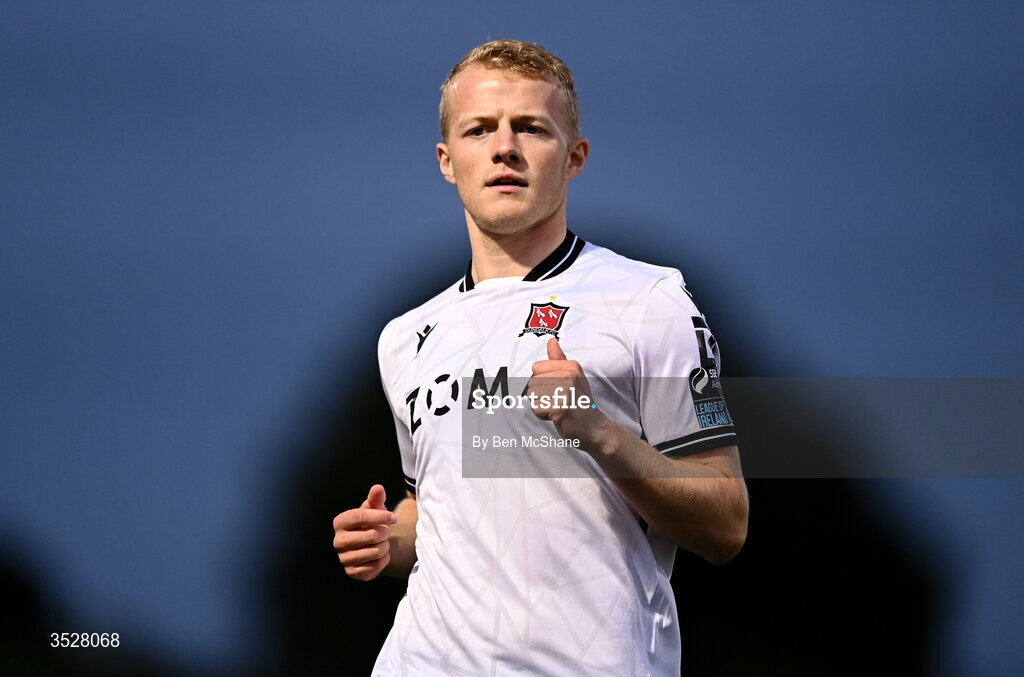31 July 2026; Tom Grivosti of Dundalk during the SSE Airtricity Premier Division match between Dundalk and Sligo Rovers at Oriel Park in Dundalk, Louth. Photo by Ben McShane/Sportsfile