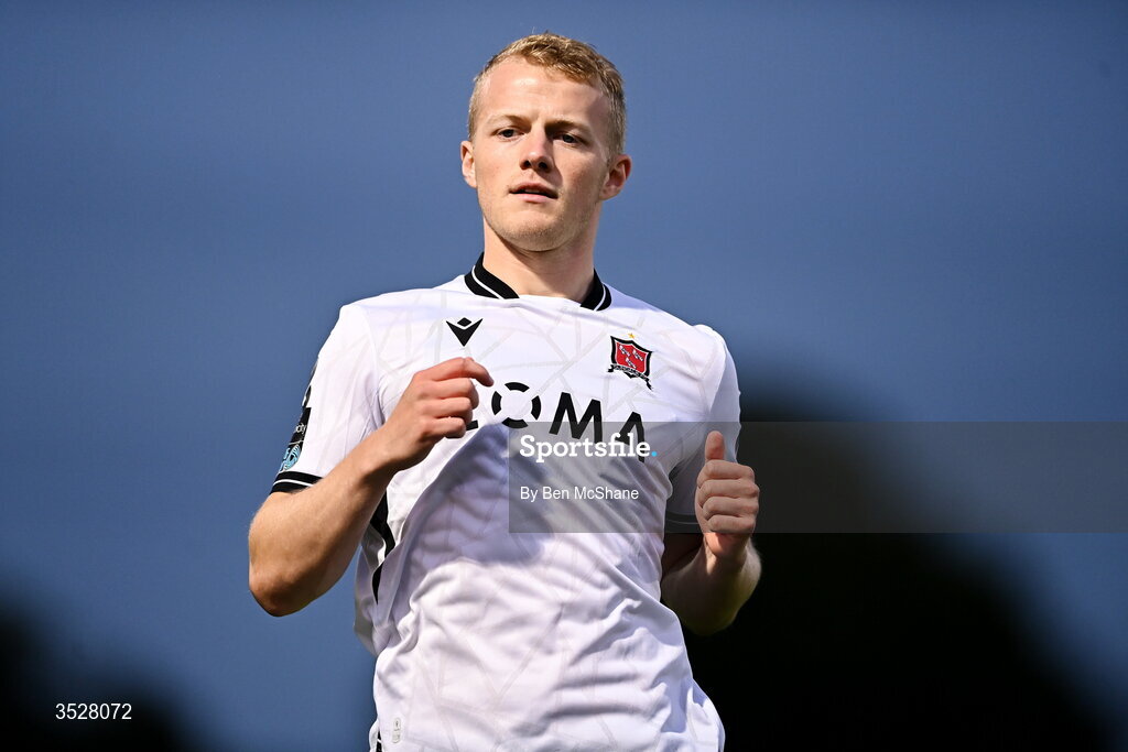 31 July 2026; Tom Grivosti of Dundalk during the SSE Airtricity Premier Division match between Dundalk and Sligo Rovers at Oriel Park in Dundalk, Louth. Photo by Ben McShane/Sportsfile