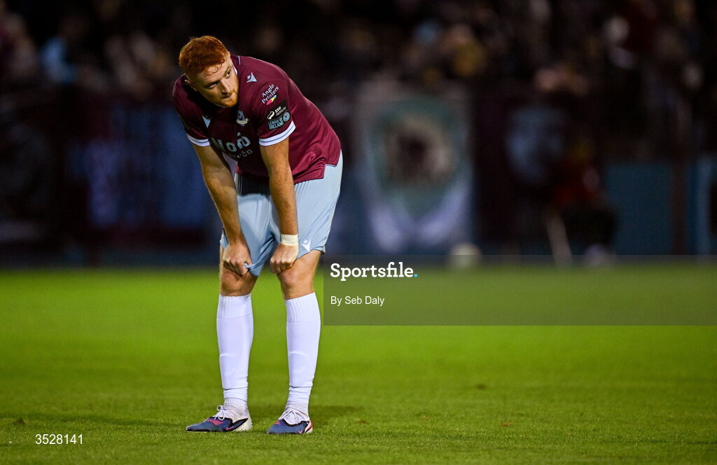 31 July 2026; James Bolger of Drogheda United after the SSE Airtricity Men’s Premier Division match between Drogheda United and Shamrock Rovers at Sullivan & Lambe Park in Drogheda, Louth. Photo by Seb Daly/Sportsfile