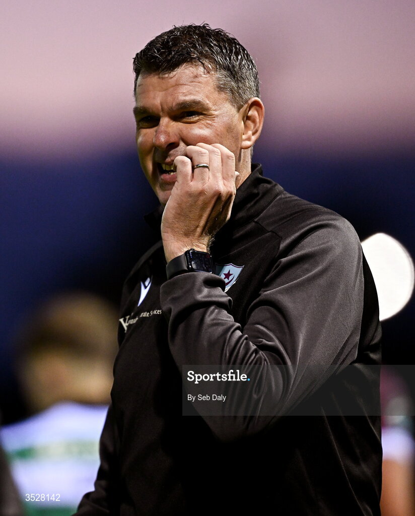 31 July 2026; Drogheda United manager Kevin Doherty after the SSE Airtricity Men’s Premier Division match between Drogheda United and Shamrock Rovers at Sullivan & Lambe Park in Drogheda, Louth. Photo by Seb Daly/Sportsfile