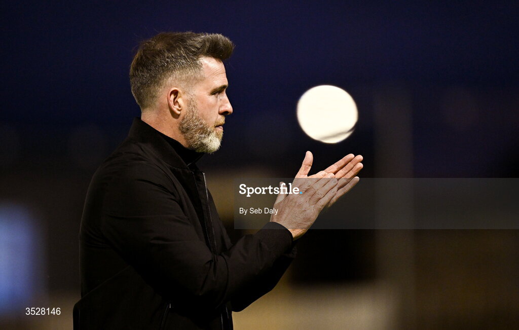 31 July 2026; Shamrock Rovers manager Stephen Bradley after the SSE Airtricity Men’s Premier Division match between Drogheda United and Shamrock Rovers at Sullivan & Lambe Park in Drogheda, Louth. Photo by Seb Daly/Sportsfile