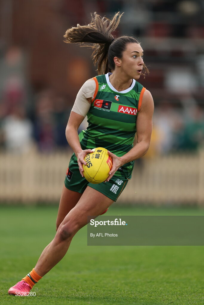 1 August 2026; Niamh Kelly of Ireland during the AFLW test match between Australia and Ireland at the North Sydney Oval in Sydney, Australia. Photo by Darrian Traynor/Getty Images/AFL Photos via Sportsfile