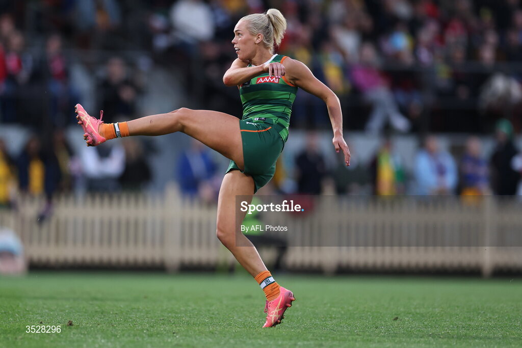 1 August 2026; Orla O'Dwyer of Ireland during the AFLW test match between Australia and Ireland at the North Sydney Oval in Sydney, Australia. Photo by Darrian Traynor/Getty Images/AFL Photos via Sportsfile