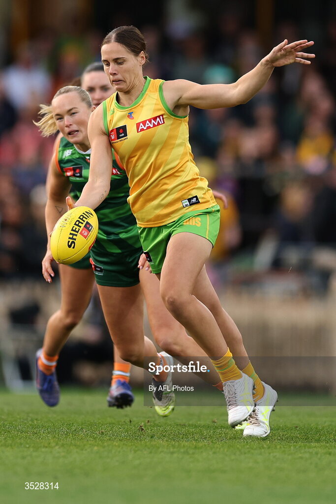 1 August 2026; Jasmine Garner of Australia during the AFLW test match between Australia and Ireland at the North Sydney Oval in Sydney, Australia. Photo by Darrian Traynor/Getty Images/AFL Photos via Sportsfile