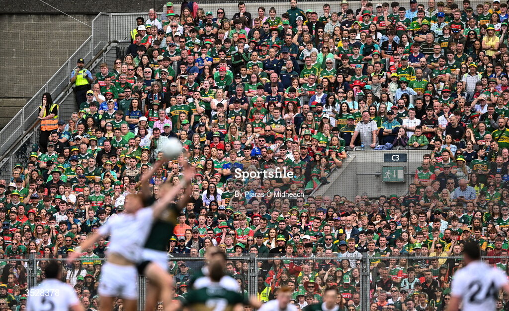 26 July 2026; Supporters during the GAA Football All-Ireland Senior Championship final match between Kerry and Mayo at Croke Park in Dublin. Photo by Piaras Ó Mídheach/Sportsfile
