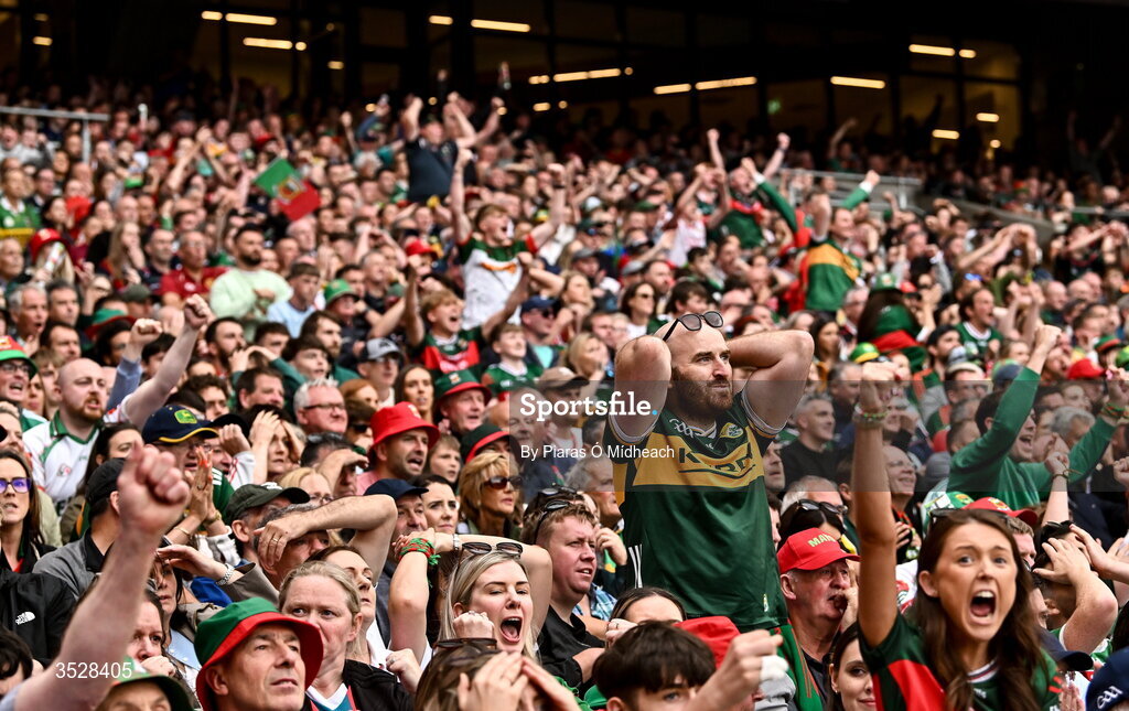 26 July 2026; Supporters during the GAA Football All-Ireland Senior Championship final match between Kerry and Mayo at Croke Park in Dublin. Photo by Piaras Ó Mídheach/Sportsfile