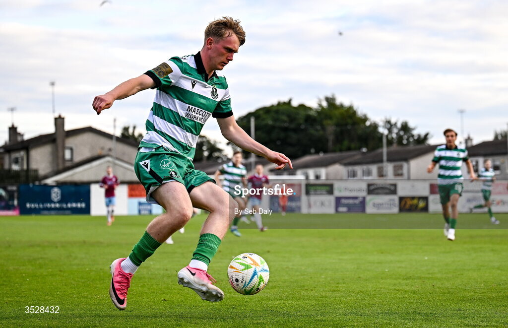 31 July 2026; Michael Noonan of Shamrock Rovers during the SSE Airtricity Men’s Premier Division match between Drogheda United and Shamrock Rovers at Sullivan & Lambe Park in Drogheda, Louth. Photo by Seb Daly/Sportsfile