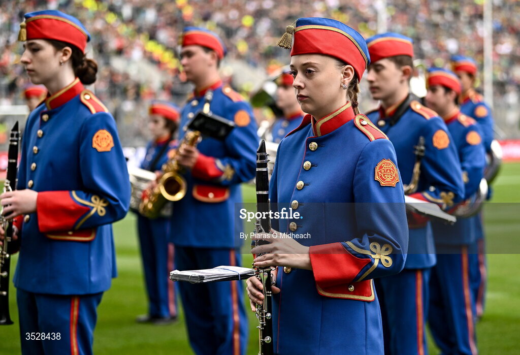 26 July 2026; Mia Browne of the Artane Band before the GAA Football All-Ireland Senior Championship final match between Kerry and Mayo at Croke Park in Dublin. Photo by Piaras Ó Mídheach/Sportsfile