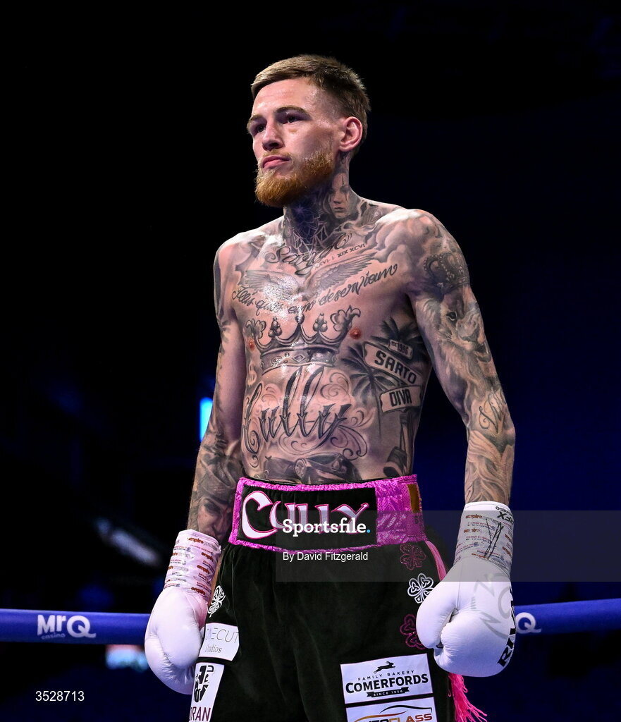 1 August 2026; Gary Cully before his BUI Irish Super Lightweight Title bout against Lee Reeves during the Boxing in Dublin event at the 3Arena in Dublin. Photo by David Fitzgerald/Sportsfile