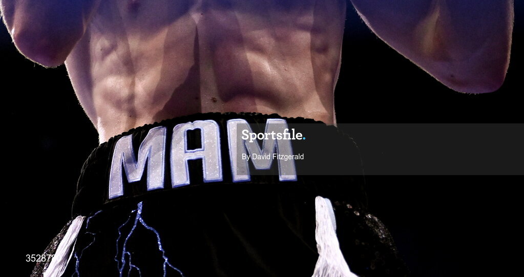1 August 2026; A detailed view of the shorts of Bobbi Flood in his super welterweight bout against Tariq Davis during the Boxing in Dublin event at the 3Arena in Dublin. Photo by David Fitzgerald/Sportsfile