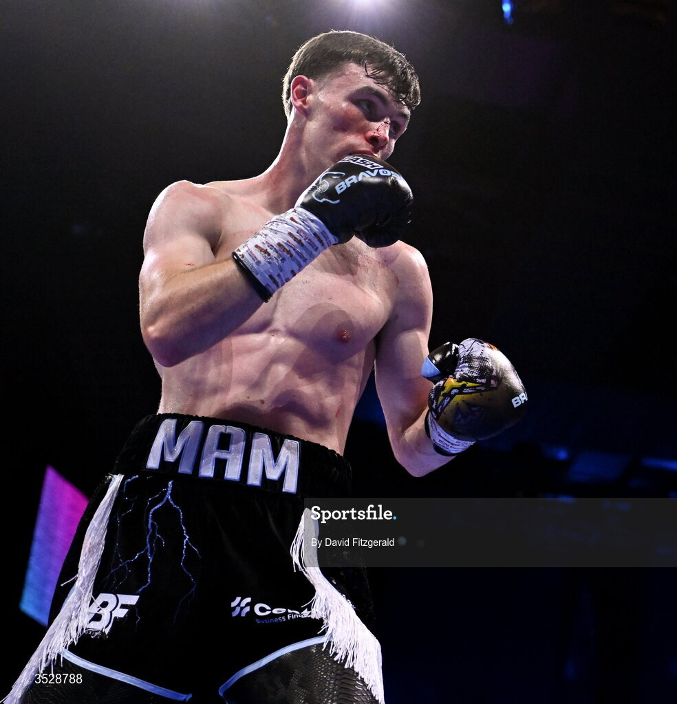 1 August 2026; Bobbi Flood during his super welterweight bout  against Tariq Davis during the Boxing in Dublin event at the 3Arena in Dublin. Photo by David Fitzgerald/Sportsfile