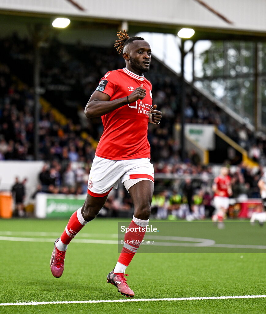 31 July 2026; Jeannot Esua of Sligo Rovers during the SSE Airtricity Premier Division match between Dundalk and Sligo Rovers at Oriel Park in Dundalk, Louth. Photo by Ben McShane/Sportsfile