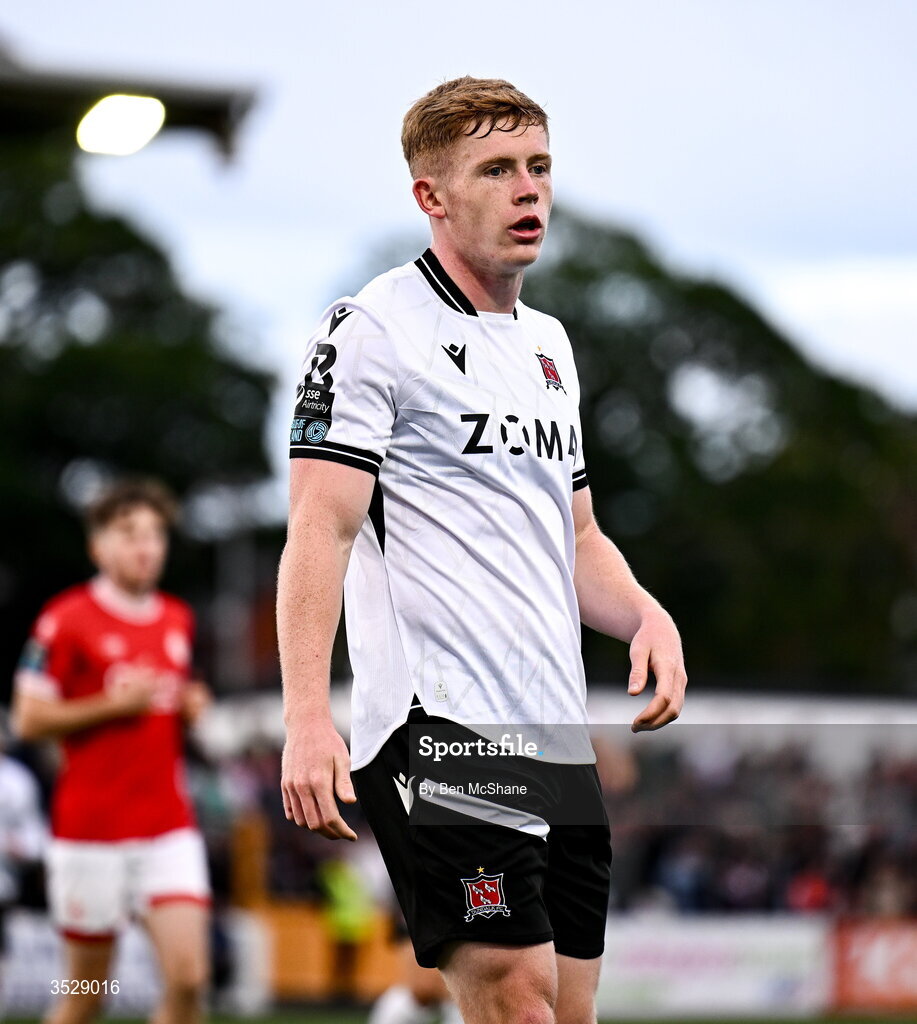 31 July 2026; Cian Dillon of Dundalk during the SSE Airtricity Premier Division match between Dundalk and Sligo Rovers at Oriel Park in Dundalk, Louth. Photo by Ben McShane/Sportsfile