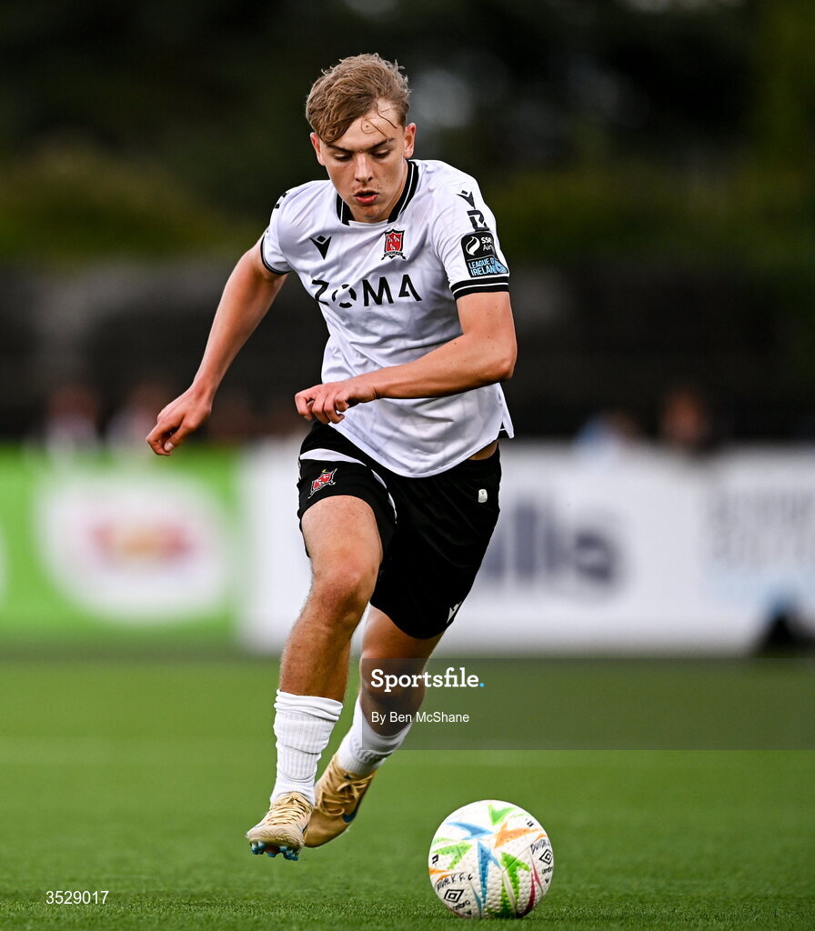 31 July 2026; Ronan Teahan of Dundalk during the SSE Airtricity Premier Division match between Dundalk and Sligo Rovers at Oriel Park in Dundalk, Louth. Photo by Ben McShane/Sportsfile