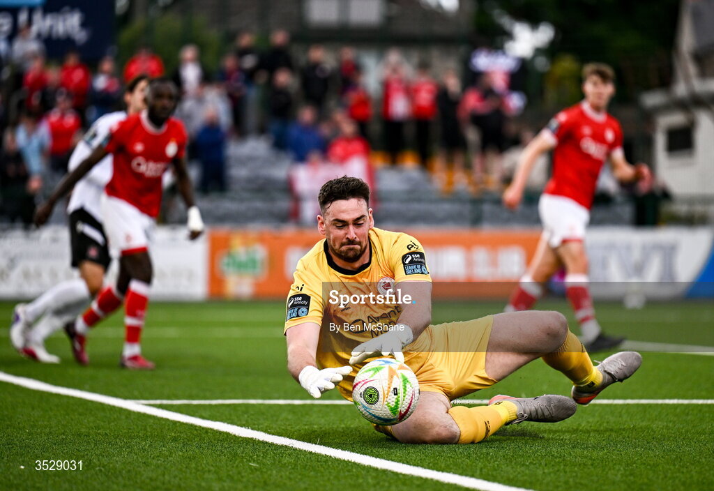 31 July 2026; Sligo Rovers goalkeeper Sam Sargeant during the SSE Airtricity Premier Division match between Dundalk and Sligo Rovers at Oriel Park in Dundalk, Louth. Photo by Ben McShane/Sportsfile