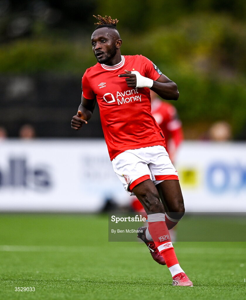 31 July 2026; Jeannot Esua of Sligo Rovers during the SSE Airtricity Premier Division match between Dundalk and Sligo Rovers at Oriel Park in Dundalk, Louth. Photo by Ben McShane/Sportsfile