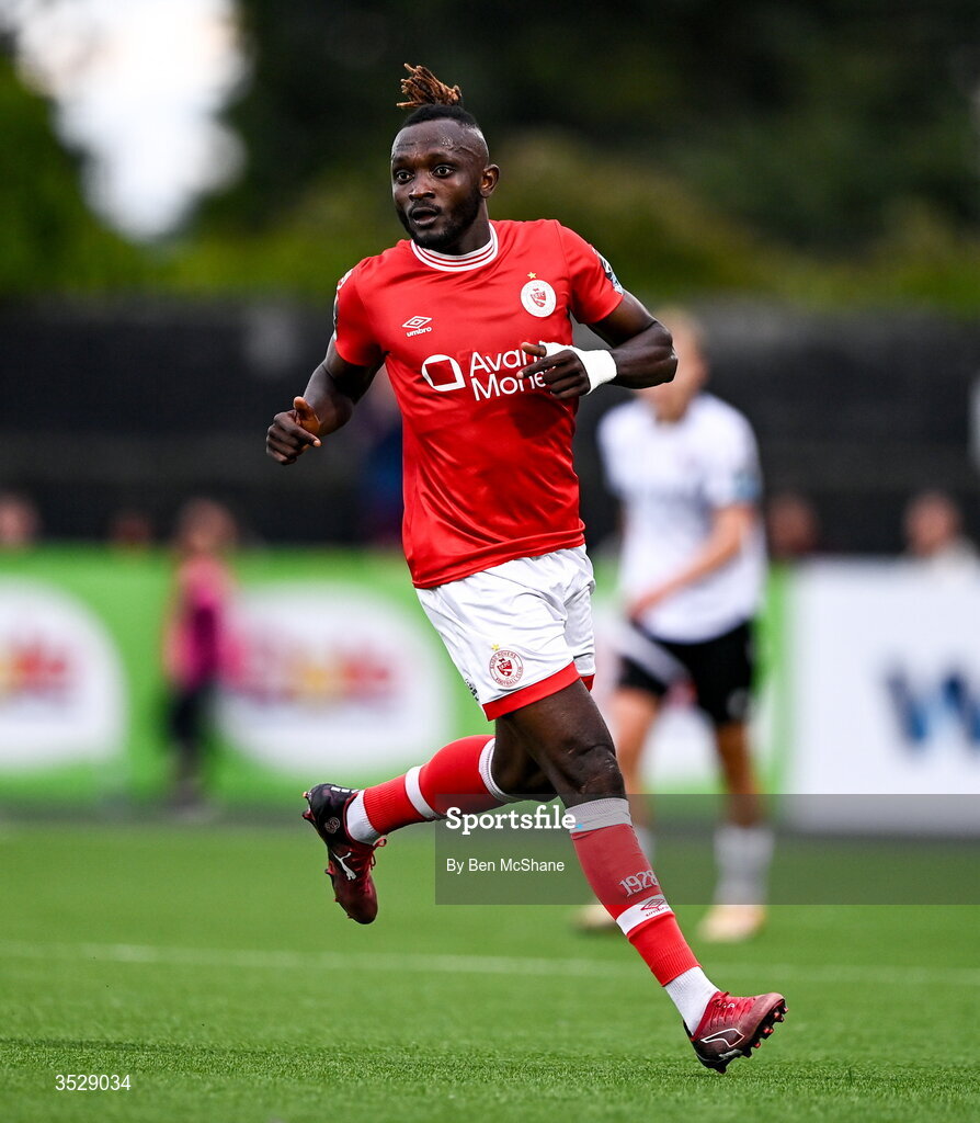 31 July 2026; Jeannot Esua of Sligo Rovers during the SSE Airtricity Premier Division match between Dundalk and Sligo Rovers at Oriel Park in Dundalk, Louth. Photo by Ben McShane/Sportsfile