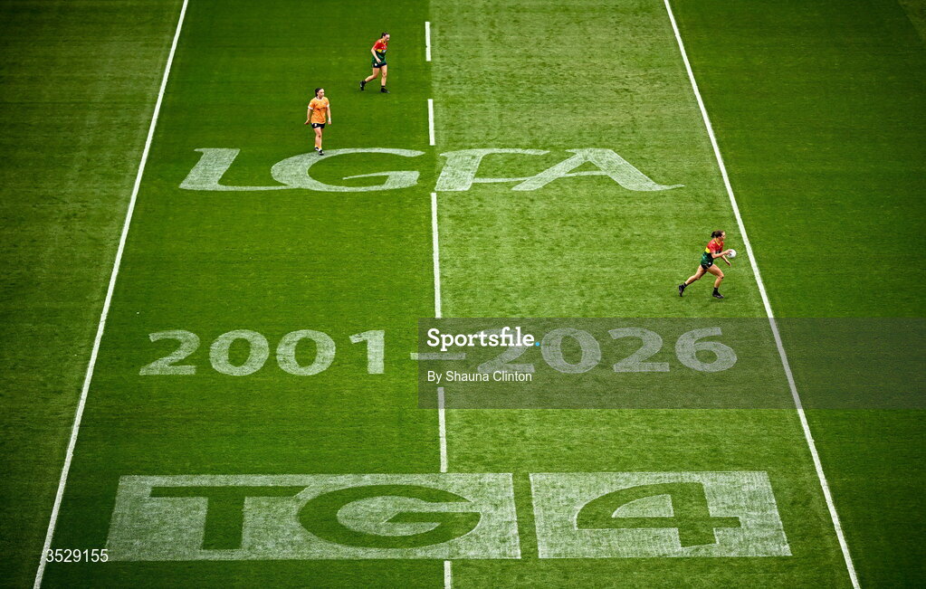 2 August 2026; A general view of action during the LGFA TG4 All-Ireland Junior Championship final match between Antrim and Carlow at Croke Park in Dublin. Photo by Shauna Clinton/Sportsfile