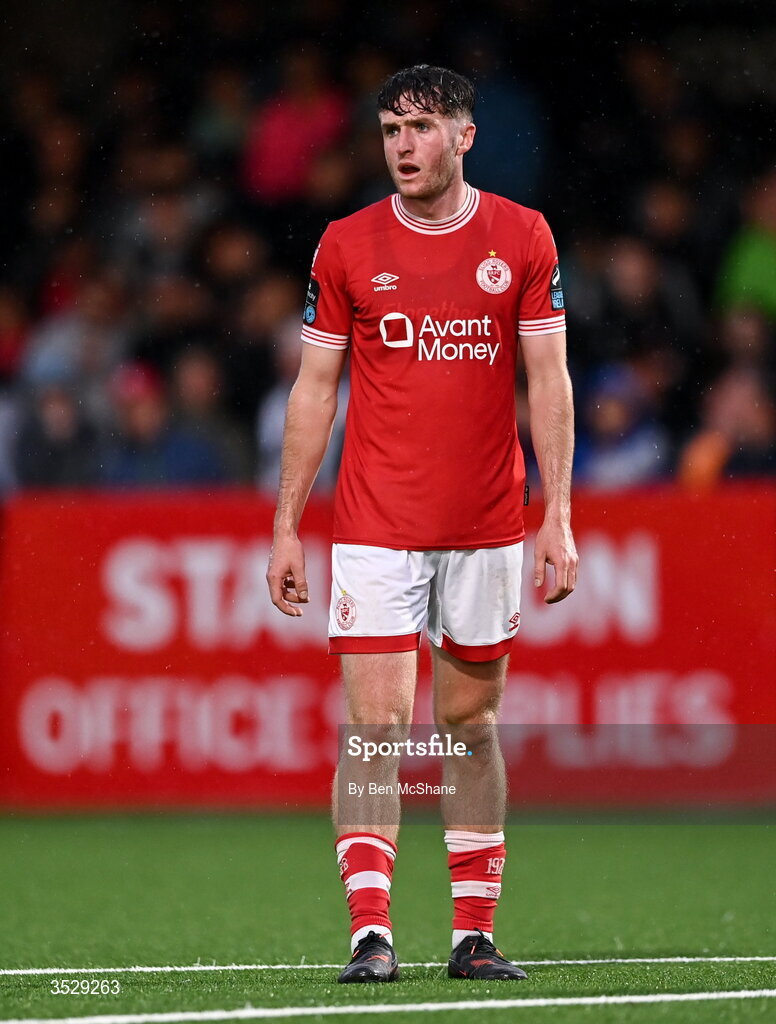 31 July 2026; James McManus of Sligo Rovers during the SSE Airtricity Premier Division match between Dundalk and Sligo Rovers at Oriel Park in Dundalk, Louth. Photo by Ben McShane/Sportsfile