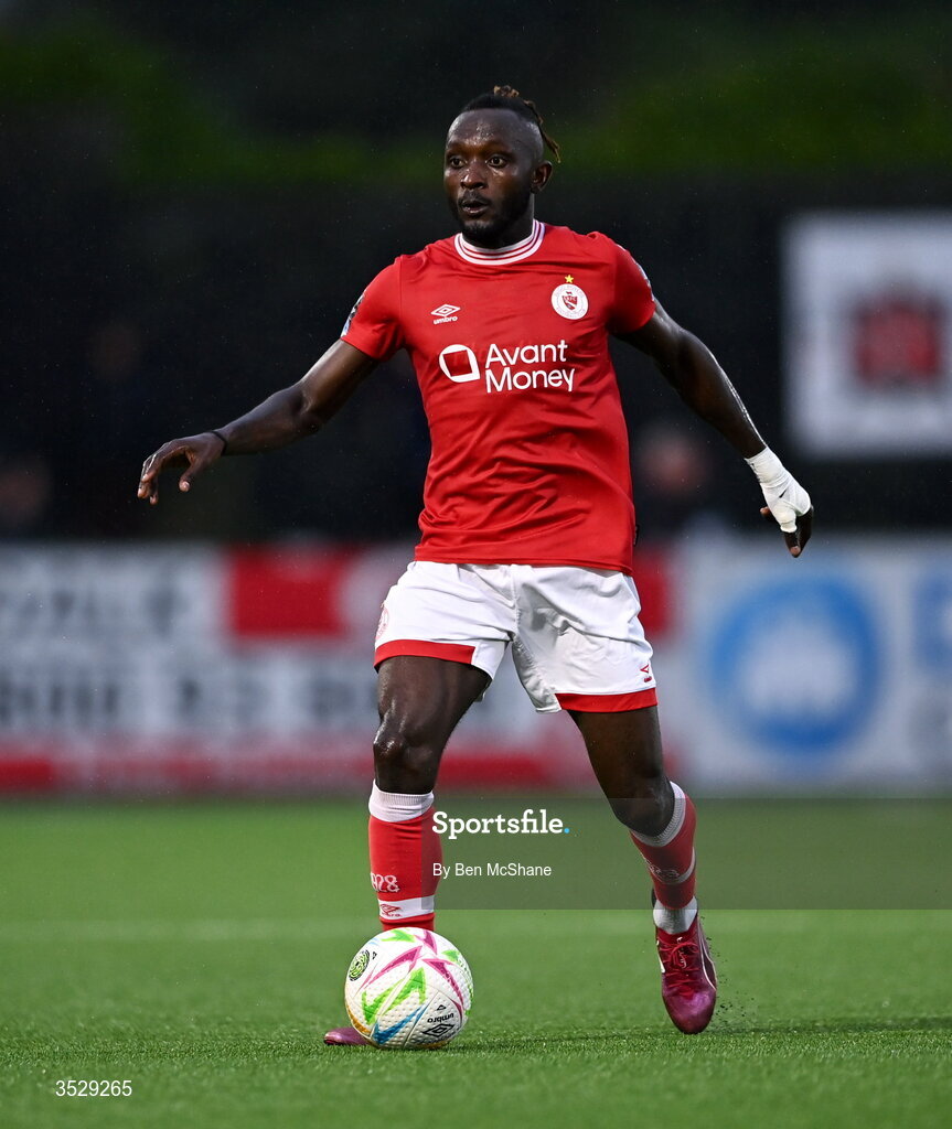 31 July 2026; Jeannot Esua of Sligo Rovers during the SSE Airtricity Premier Division match between Dundalk and Sligo Rovers at Oriel Park in Dundalk, Louth. Photo by Ben McShane/Sportsfile