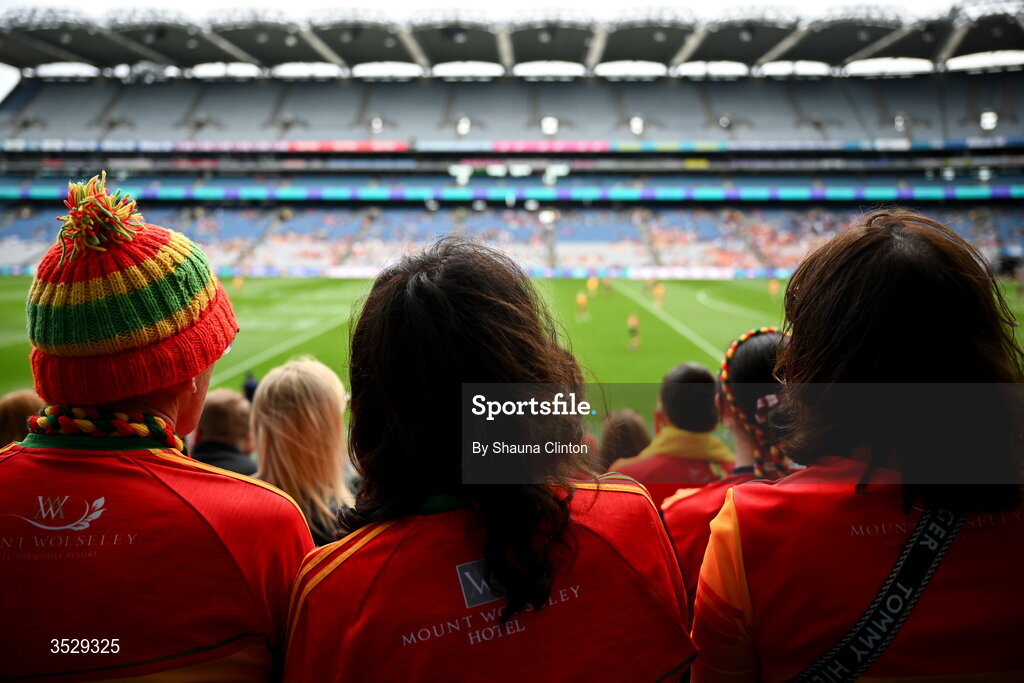 2 August 2026; A general view of action during the LGFA TG4 All-Ireland Junior Championship final match between Antrim and Carlow at Croke Park in Dublin. Photo by Shauna Clinton/Sportsfile