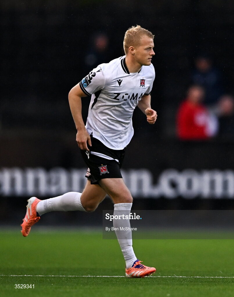 31 July 2026; Tom Grivosti of Dundalk during the SSE Airtricity Premier Division match between Dundalk and Sligo Rovers at Oriel Park in Dundalk, Louth. Photo by Ben McShane/Sportsfile
