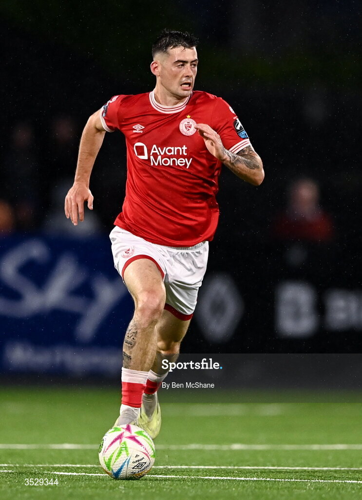 31 July 2026; Cian Kavanagh of Sligo Rovers during the SSE Airtricity Premier Division match between Dundalk and Sligo Rovers at Oriel Park in Dundalk, Louth. Photo by Ben McShane/Sportsfile