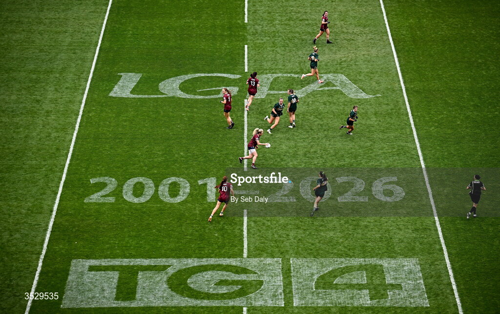 2 August 2026; A general view of action during the LGFA TG4 All-Ireland Senior Championship final match between Galway and Kerry at Croke Park in Dublin. Photo by Seb Daly/Sportsfile