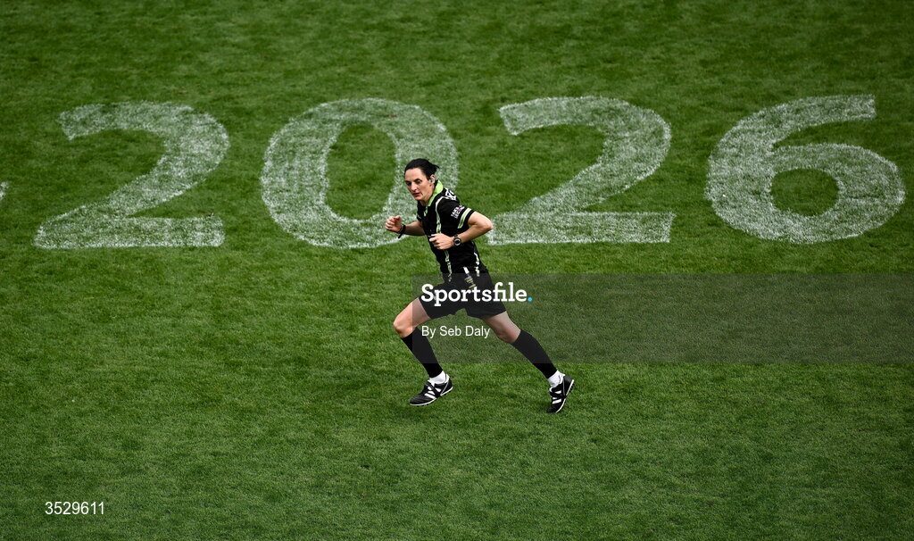 2 August 2026; Referee Maggie Farrelly during the LGFA TG4 All-Ireland Senior Championship final match between Galway and Kerry at Croke Park in Dublin. Photo by Seb Daly/Sportsfile