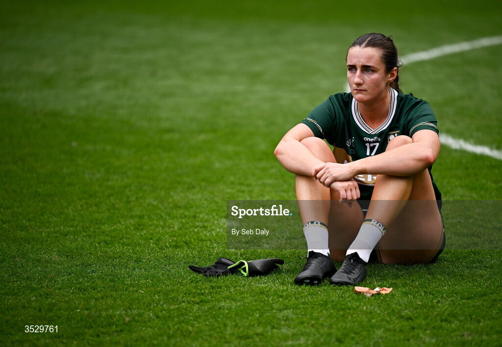 2 August 2026; Erica McGlynn of Kerry after her side's defeat in the LGFA TG4 All-Ireland Senior Championship final match between Galway and Kerry at Croke Park in Dublin. Photo by Seb Daly/Sportsfile