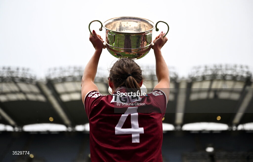 2 August 2026; Kate Geraghty of Galway celebrates after the LGFA TG4 All-Ireland Senior Championship final match between Galway and Kerry at Croke Park in Dublin. Photo by Shauna Clinton/Sportsfile