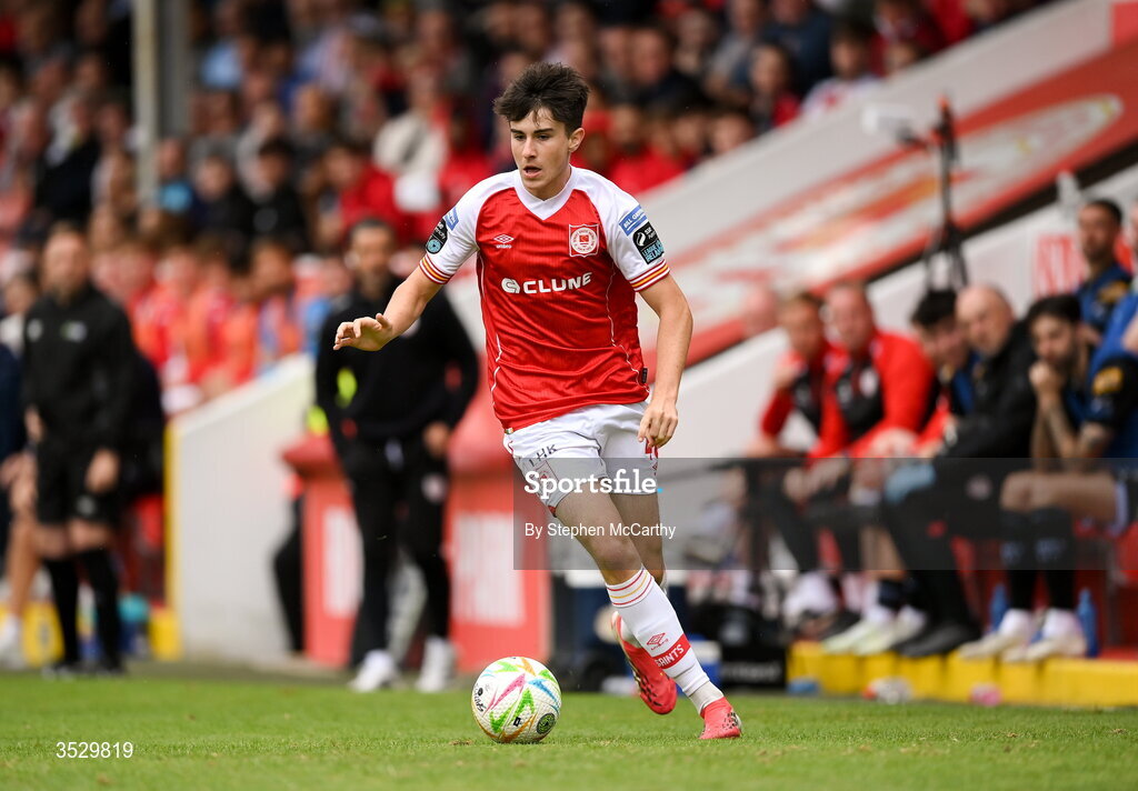 2 August 2026; Ryan Sheridan of St Patrick's Athletic during the SSE Airtricity Men's Premier Division match between St Patrick's Athletic and Derry City at Richmond Park in Dublin. Photo by Stephen McCarthy/Sportsfile