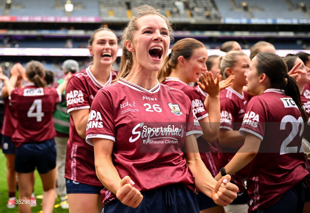 2 August 2026; Ríona Quinn of Galway after the LGFA TG4 All-Ireland Senior Championship final match between Galway and Kerry at Croke Park in Dublin. Photo by Shauna Clinton/Sportsfile