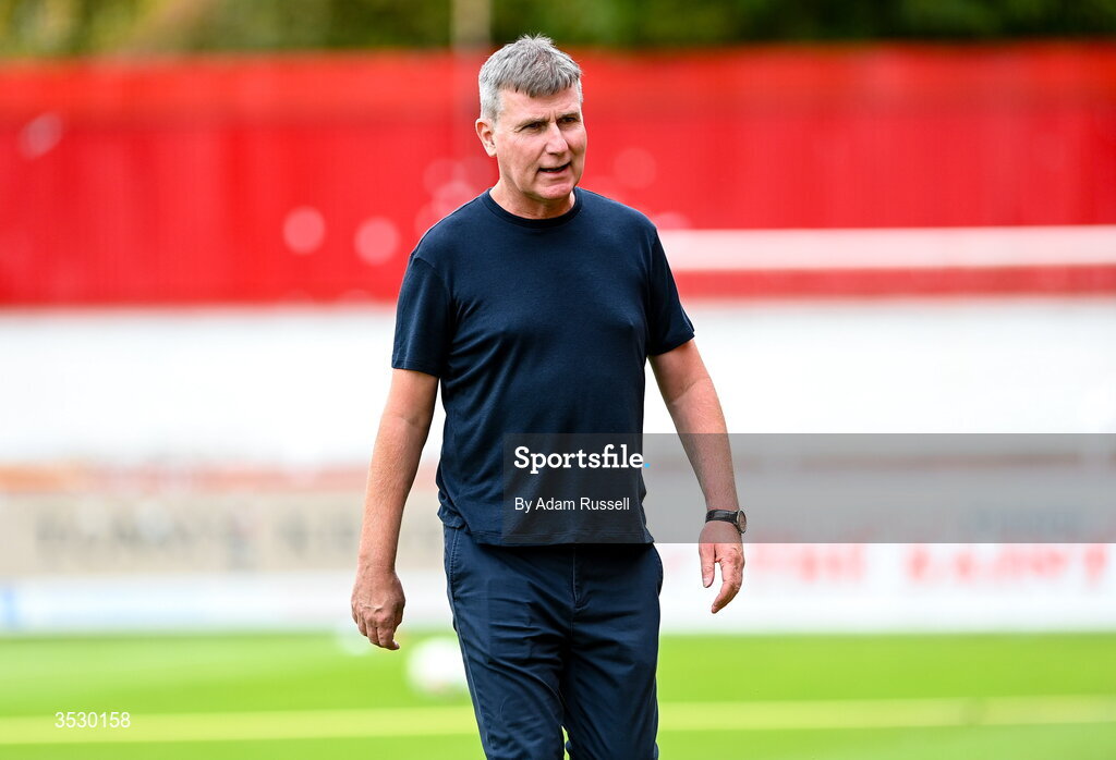 2 August 2026; St Patrick's Athletic manager Stephen Kenny before the SSE Airtricity Men's Premier Division match between St Patrick's Athletic and Derry City at Richmond Park in Dublin. Photo by Adam Russell/Sportsfile