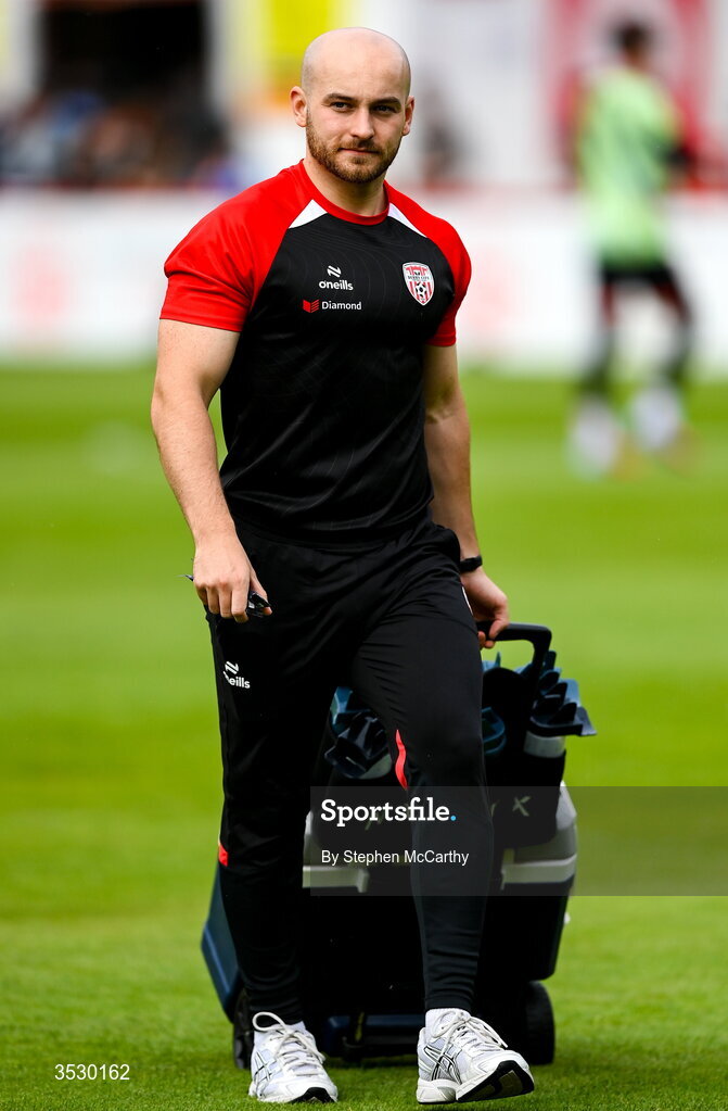 2 August 2026; Derry City nutritionist Ronnie Donnan during the SSE Airtricity Men's Premier Division match between St Patrick's Athletic and Derry City at Richmond Park in Dublin. Photo by Stephen McCarthy/Sportsfile