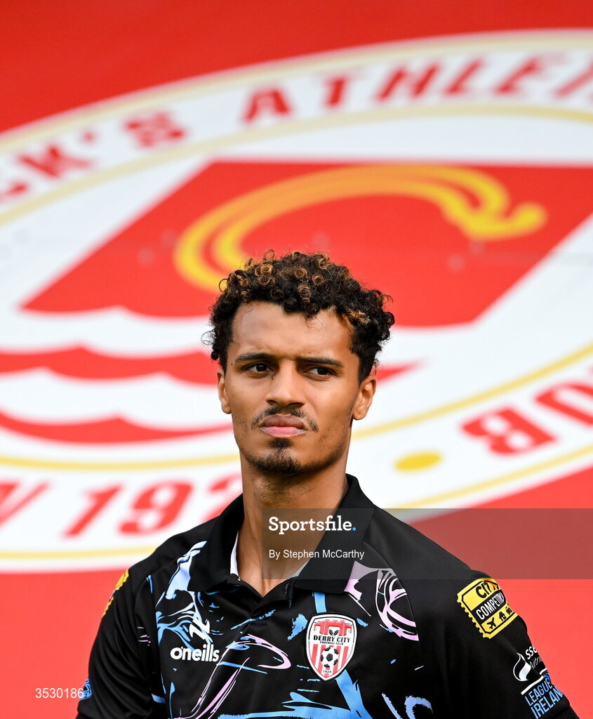 2 August 2026; Brooklyn Lyons-Foster of Derry City before the SSE Airtricity Men's Premier Division match between St Patrick's Athletic and Derry City at Richmond Park in Dublin. Photo by Stephen McCarthy/Sportsfile